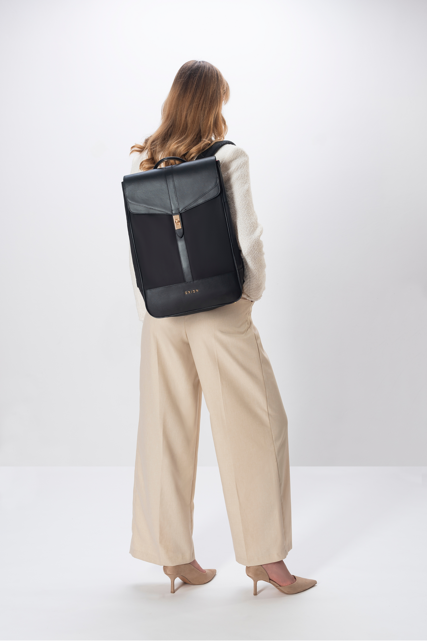 The Kimberly breast pump backpack Styled and Modelled-Silhouette.