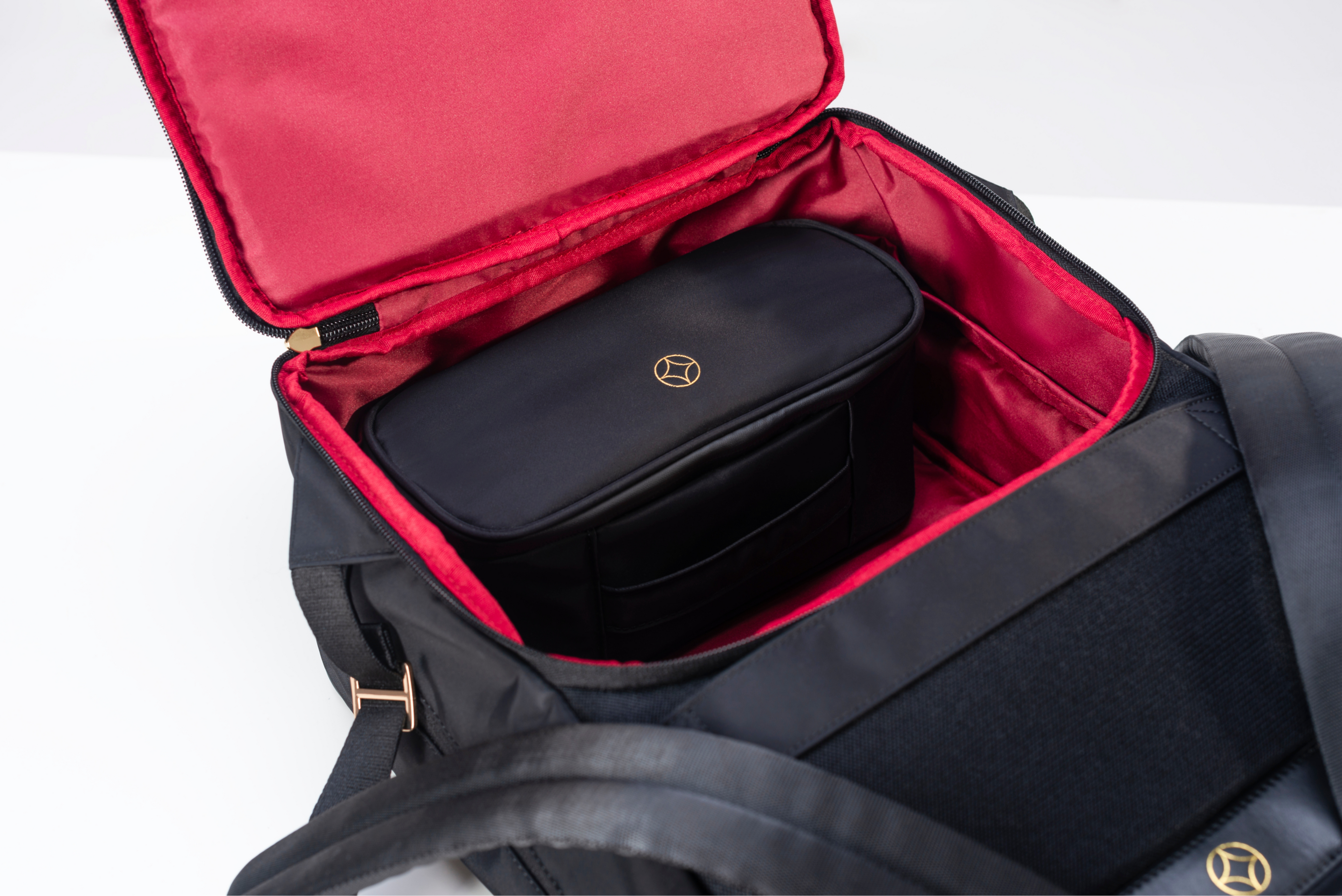 Discreet back access to pump compartment on The Kimberly breast pump backpack